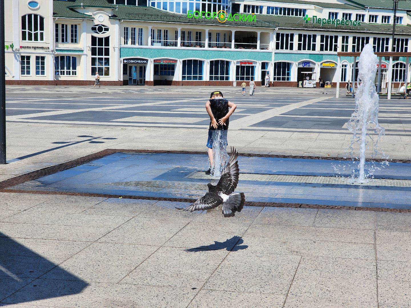 ногинск, общество, жители, дети, жара, фонтанная площадь,