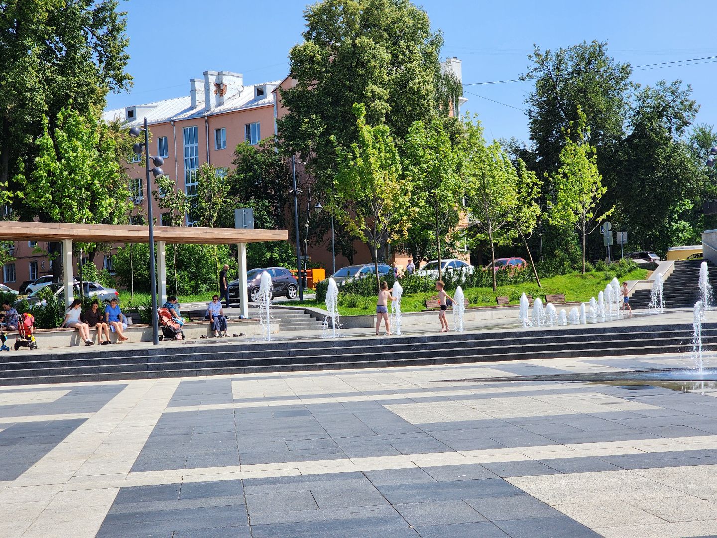 ногинск, общество, жители, дети, жара, фонтанная площадь,