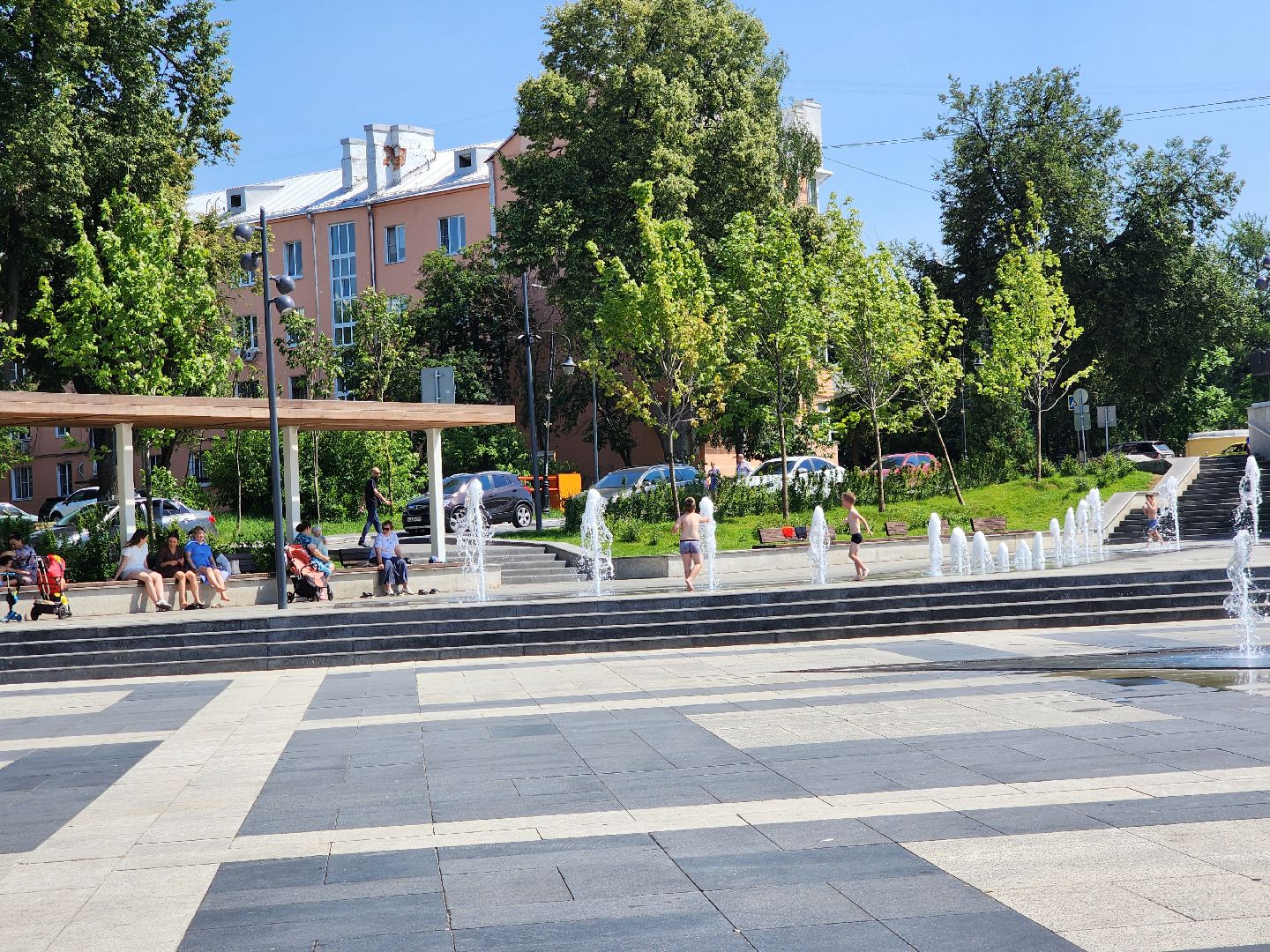 ногинск, общество, жители, дети, жара, фонтанная площадь,