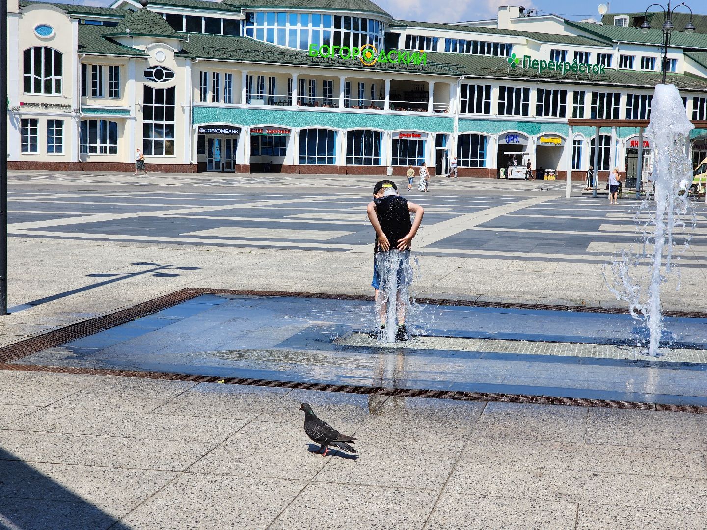 ногинск, общество, жители, дети, жара, фонтанная площадь,