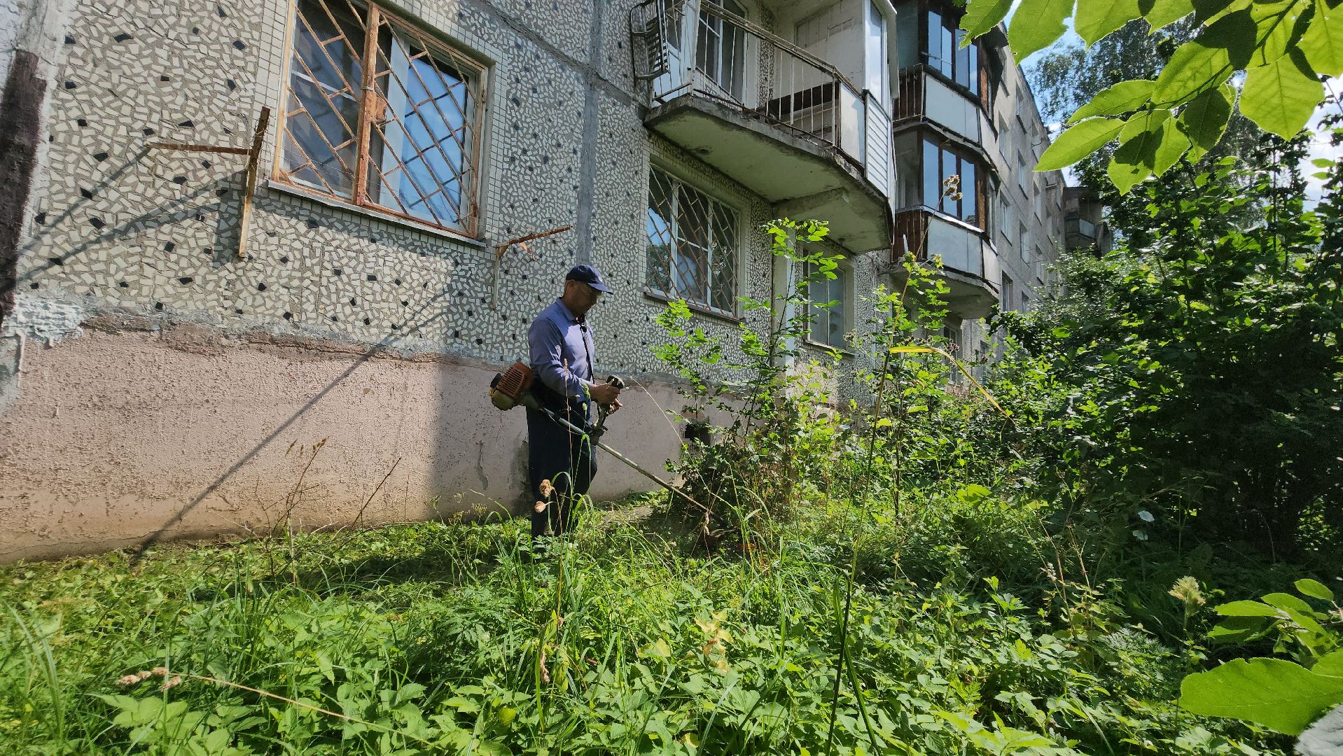 покос травы, благоуйстройство, Лобня,