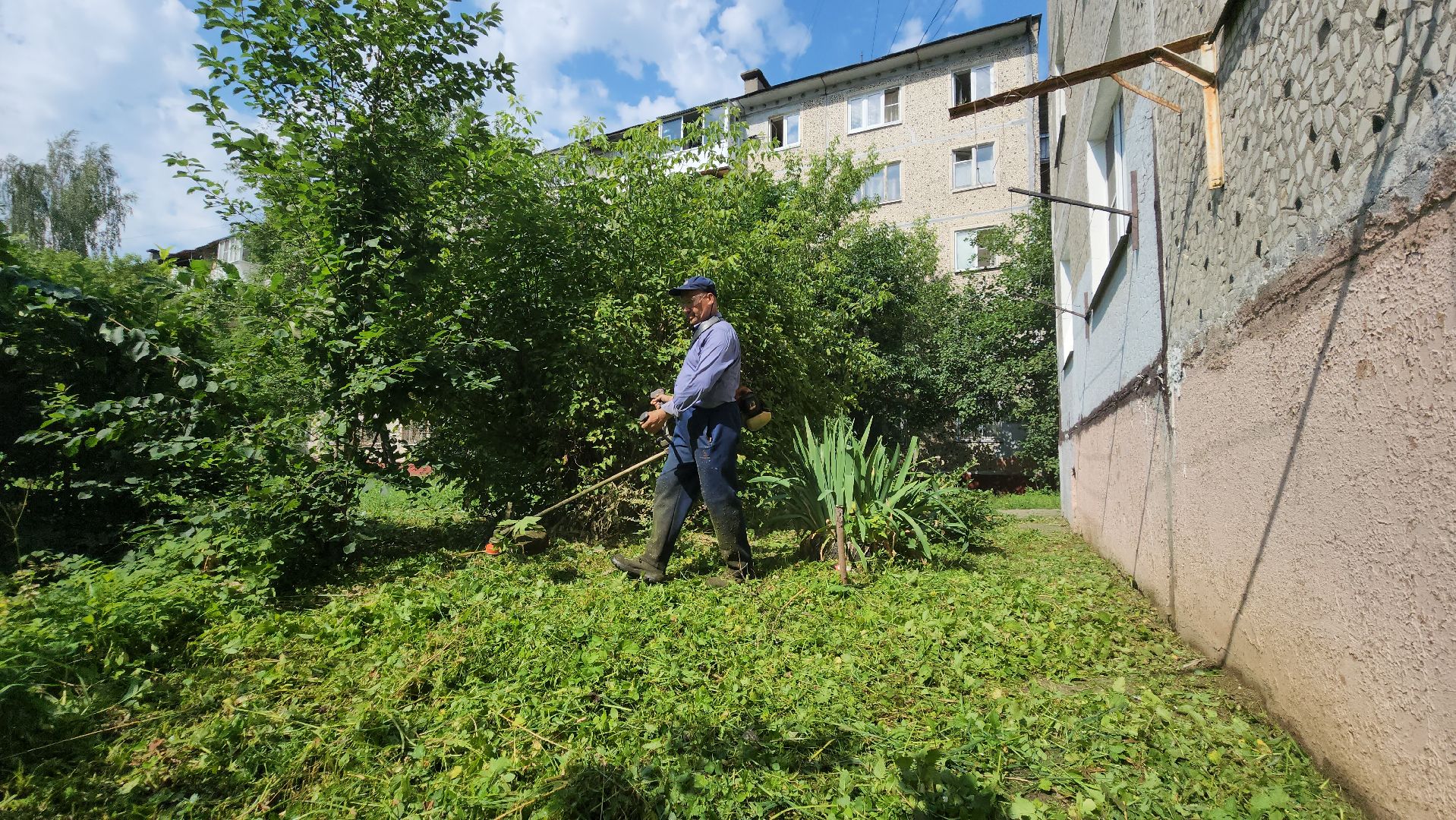покос травы, благоуйстройство, Лобня,