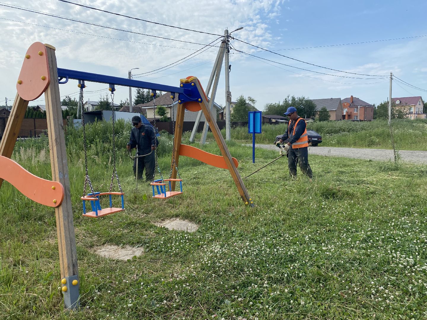 Благоустройство, Вельяминово, Домодедово, Подмосковье, Детская площадка, покос травы, Уборка мусора,