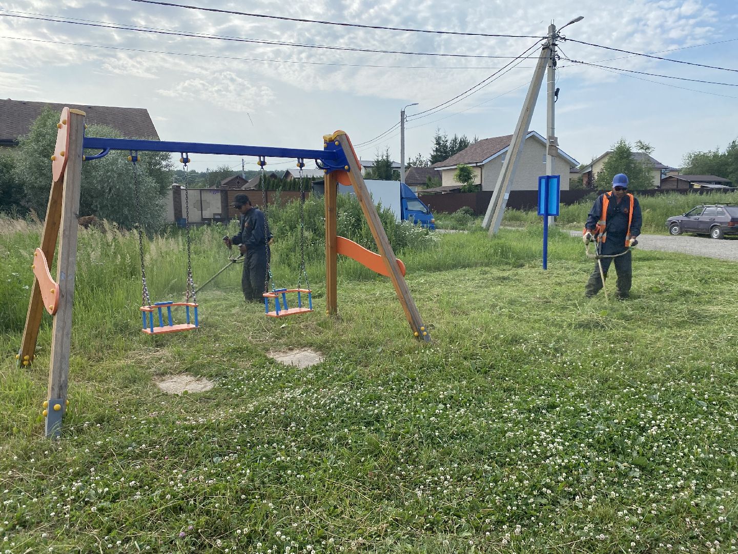 Благоустройство, Вельяминово, Домодедово, Подмосковье, Детская площадка, покос травы, Уборка мусора,