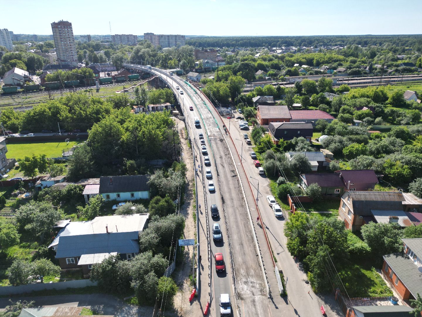 видео с коптера, воскресенск, путепровод, ремонт,
