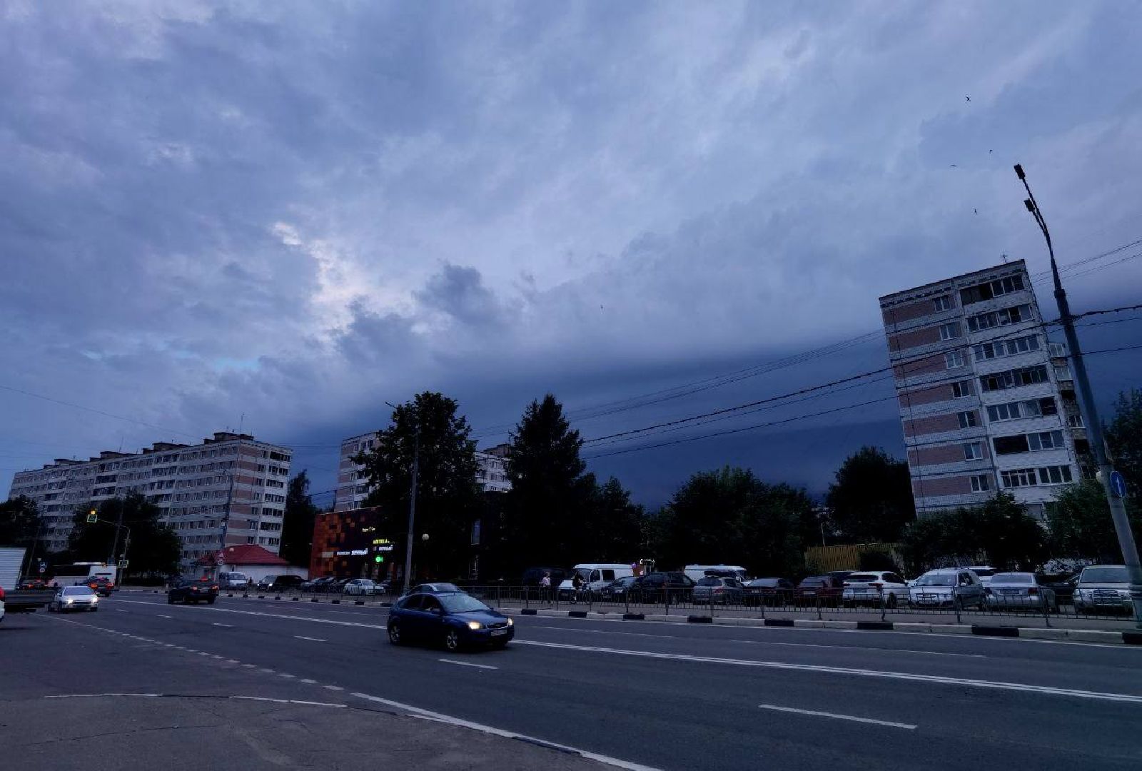 Холодный атмосферный фронт, Сергиев Посад, Непогода, Гроза, Дождь,