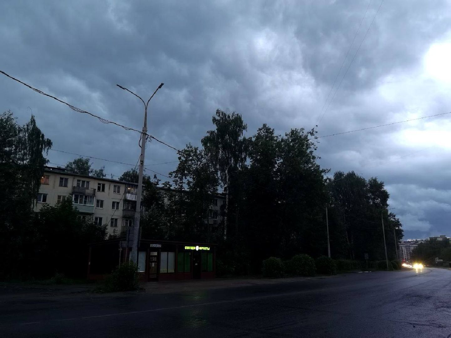 Холодный атмосферный фронт, Сергиев Посад, Непогода, Гроза, Дождь,