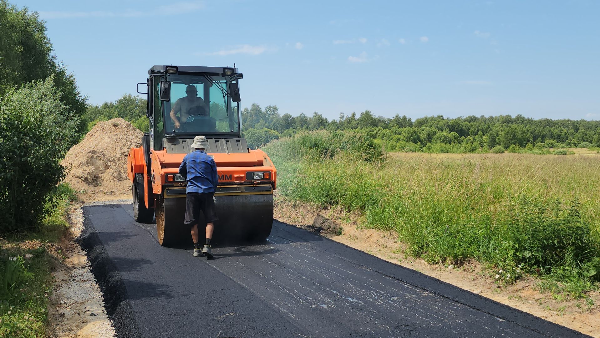 серпухов, деревня злобино, строительство дорог, укладка асфальта, добродел,