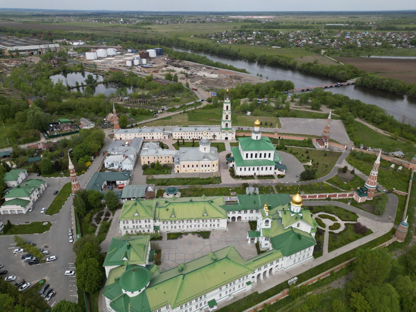 видео с коптера, коломна, монастырь,