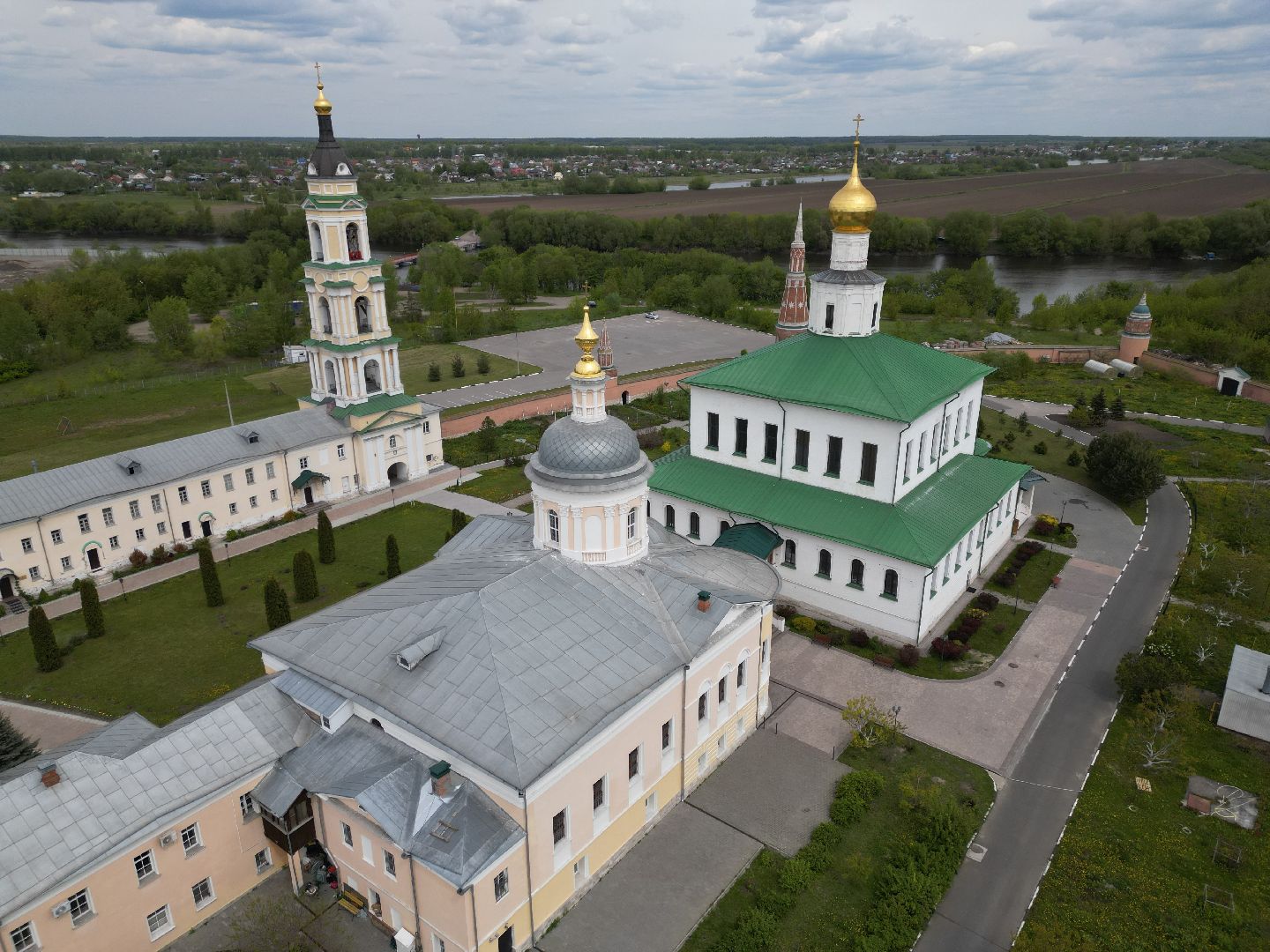видео с коптера, коломна, монастырь,