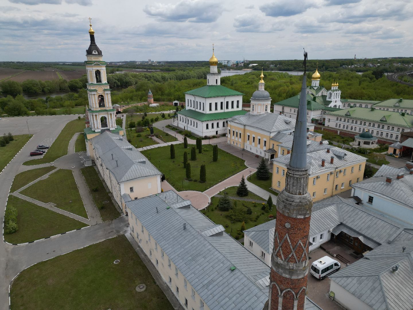 видео с коптера, коломна, монастырь,