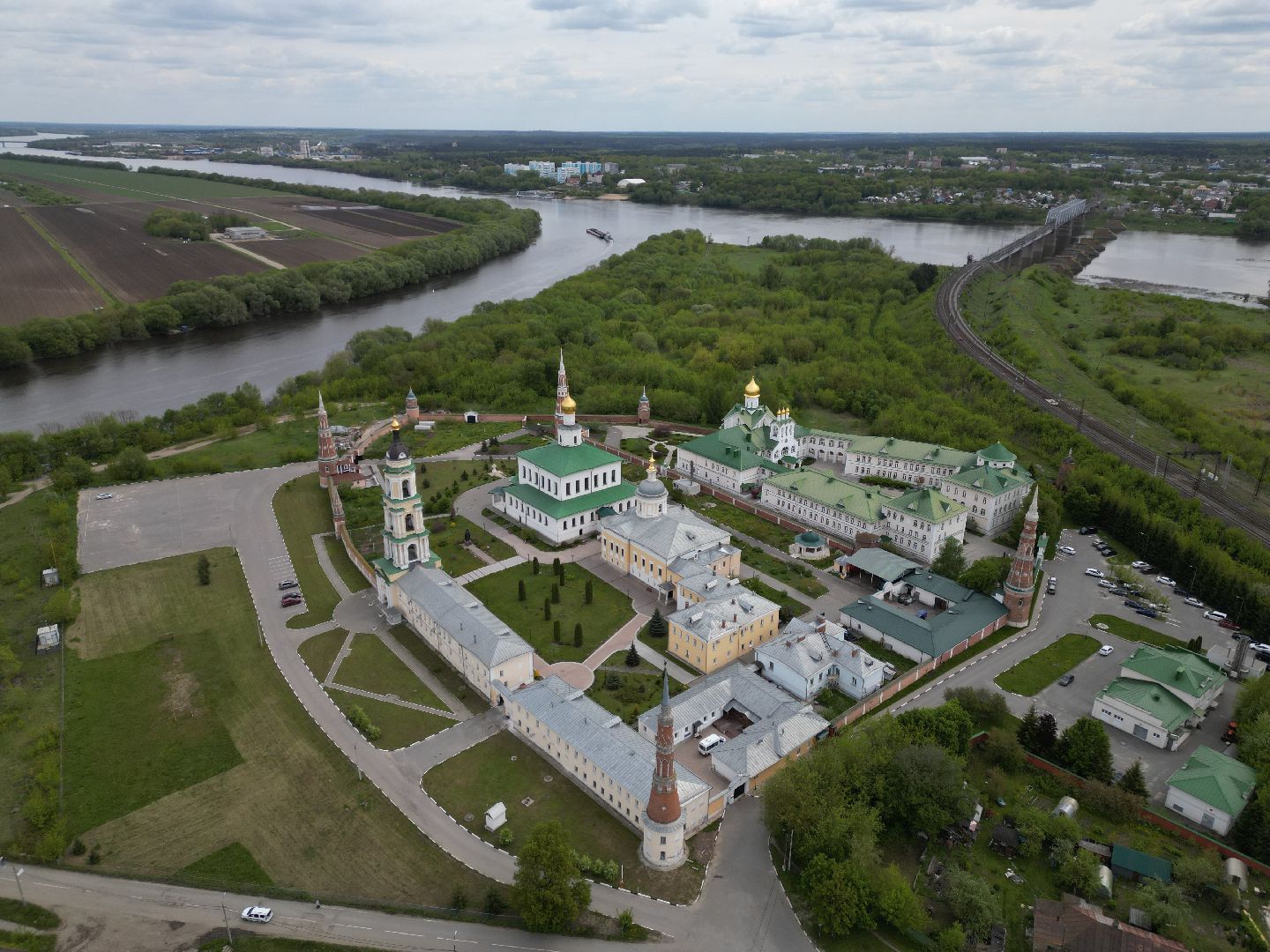 видео с коптера, коломна, монастырь,