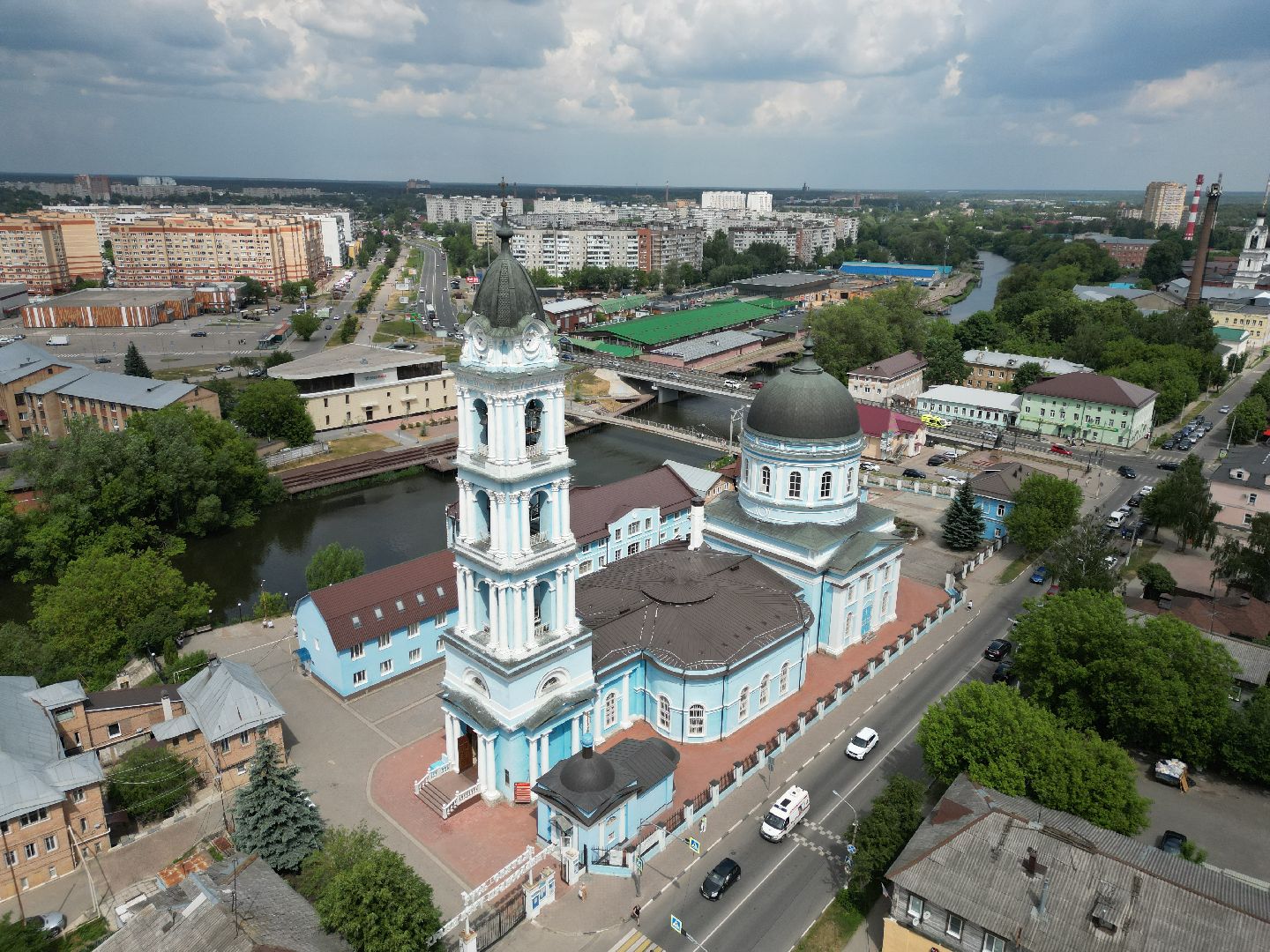 видео с коптера, собор, храм,