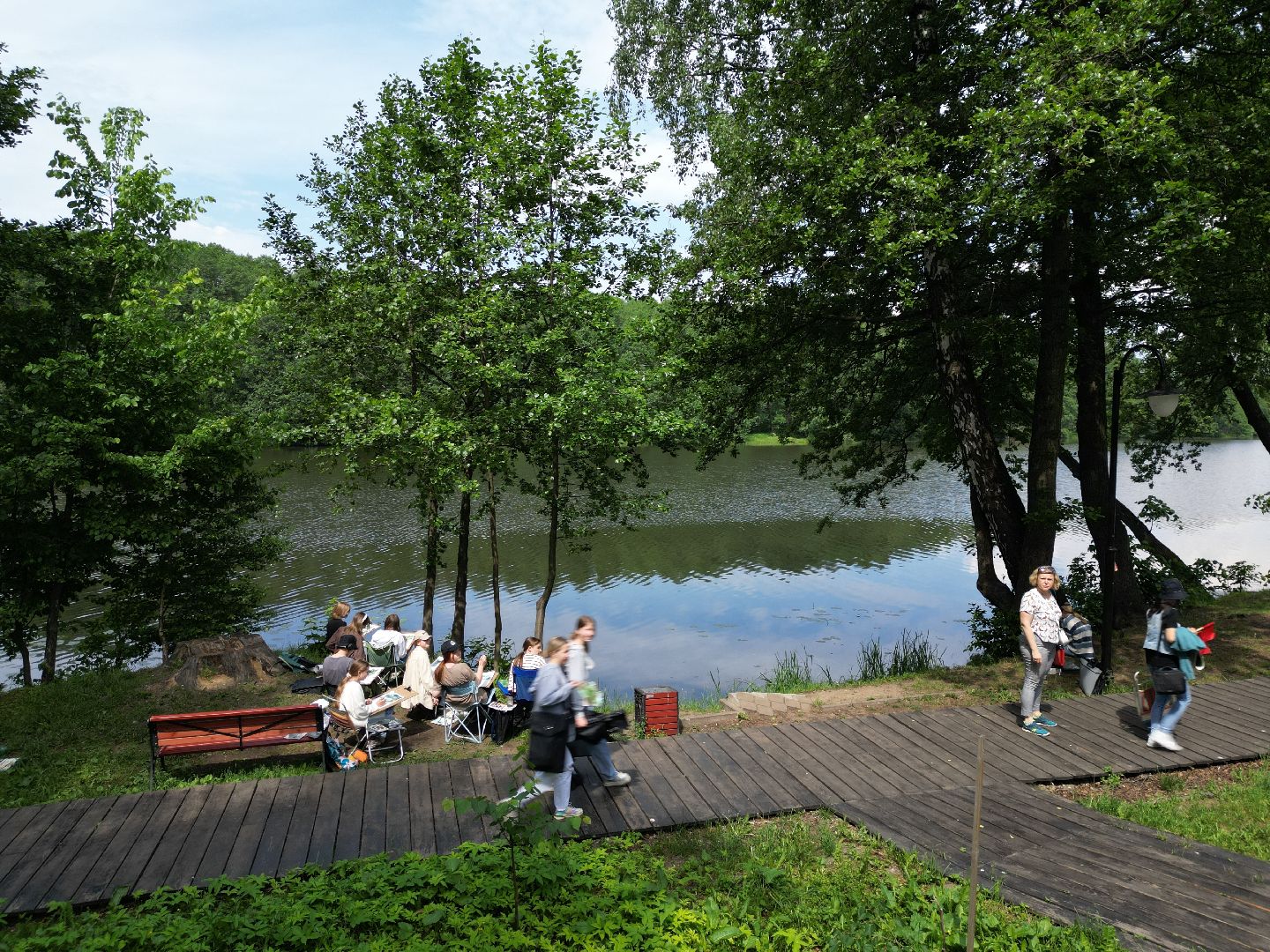 видео с коптера, парк,