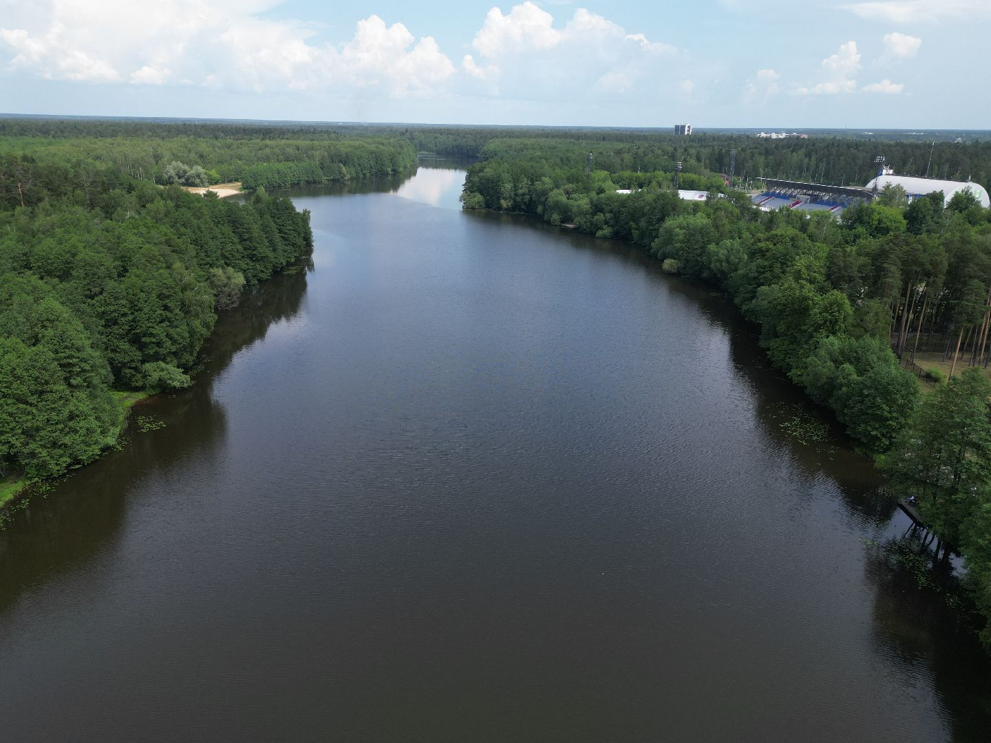 видео с коптера, парк,