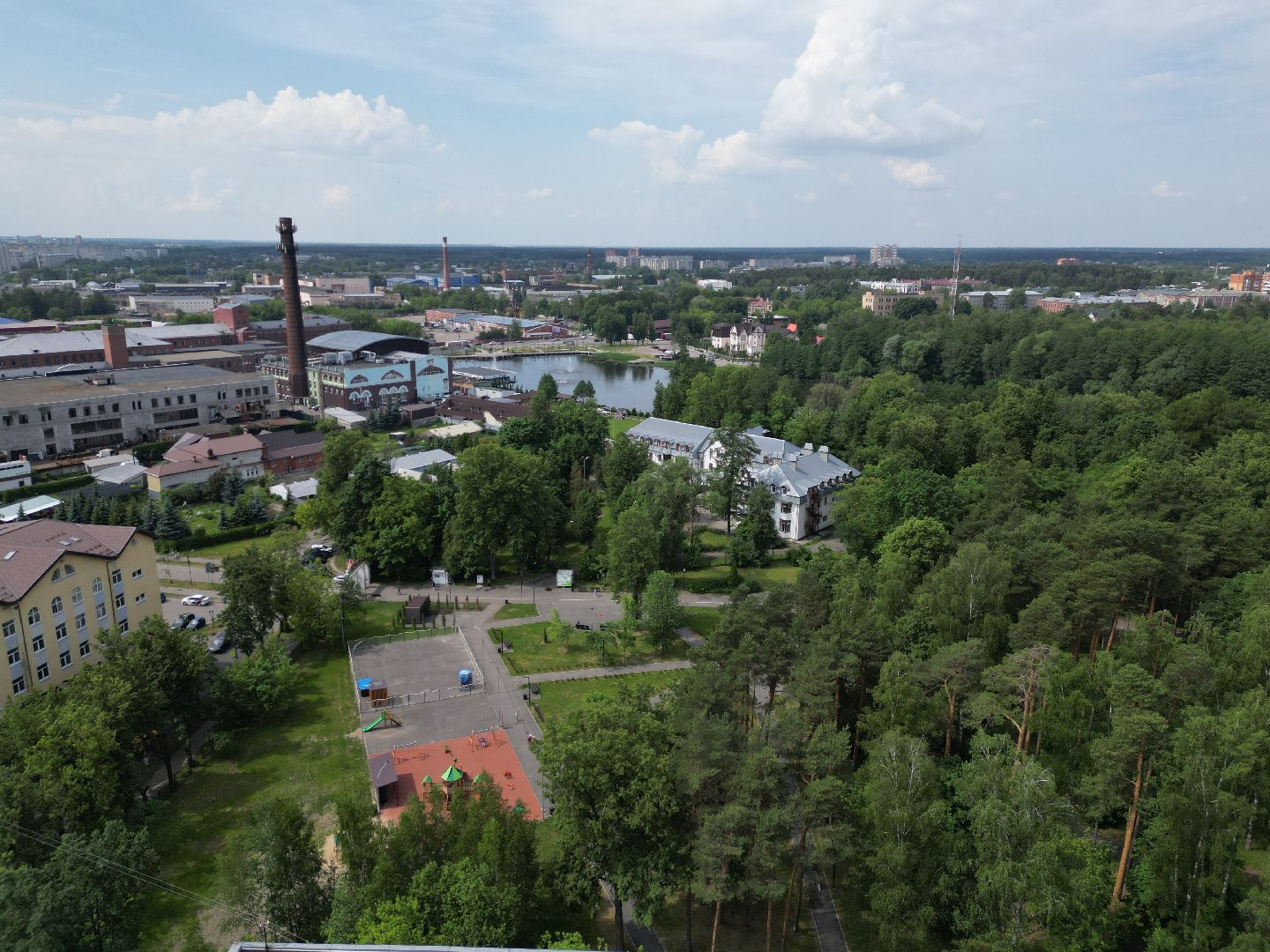 видео с коптера, парк,