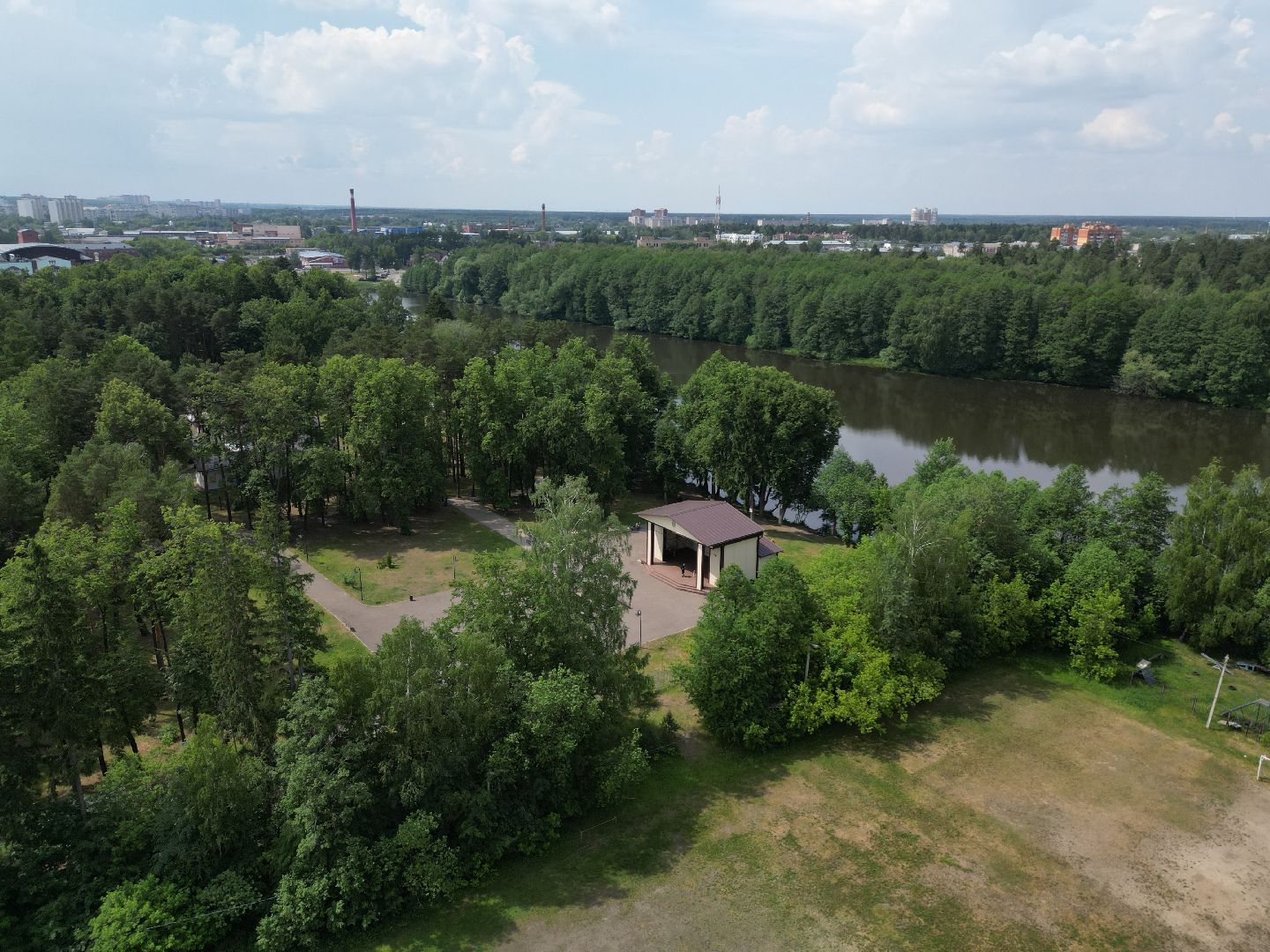 музей, видео с коптера, дом,