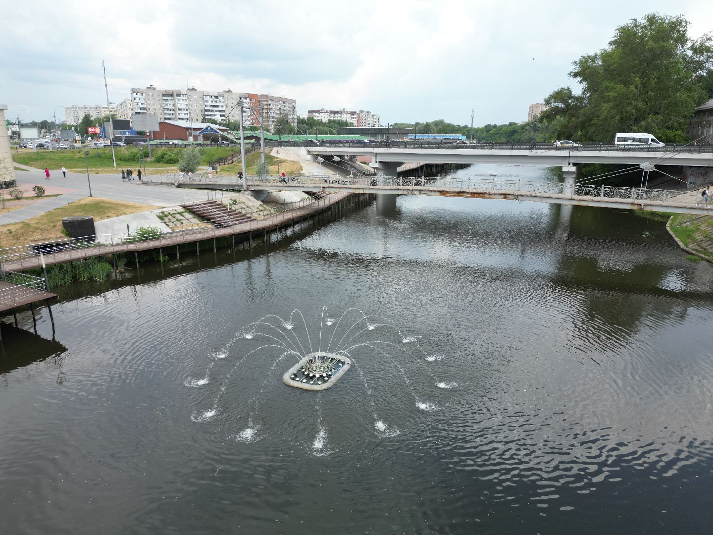 видео с коптера, ногинск, мост,