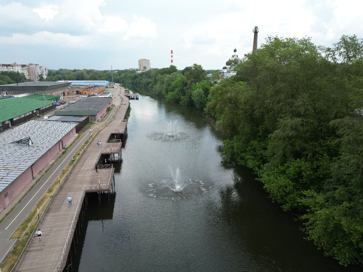 видео с коптера, ногинск, мост,