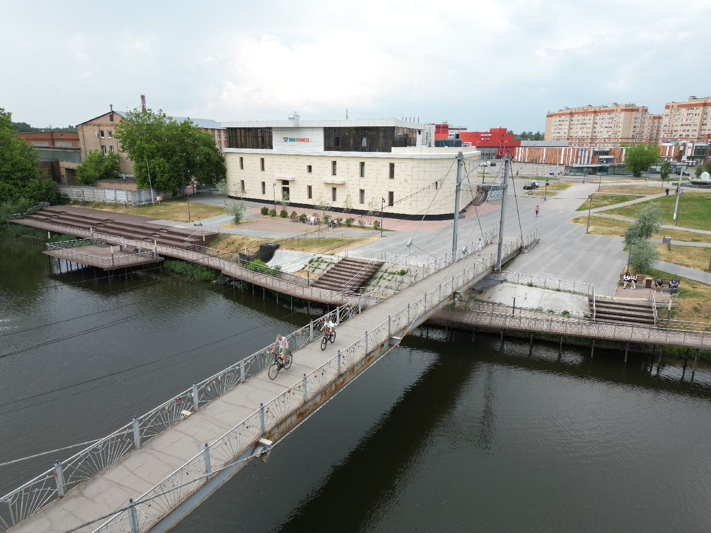 видео с коптера, ногинск, мост,