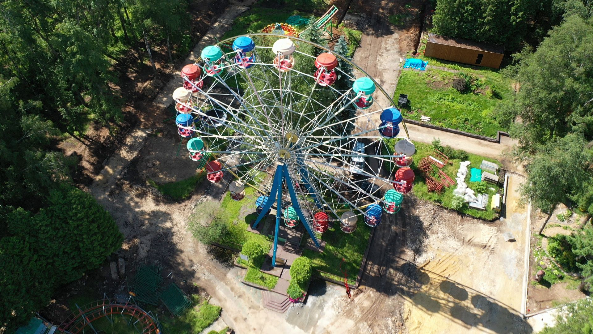 видео с коптера, Коломна, благоустройство, парк,