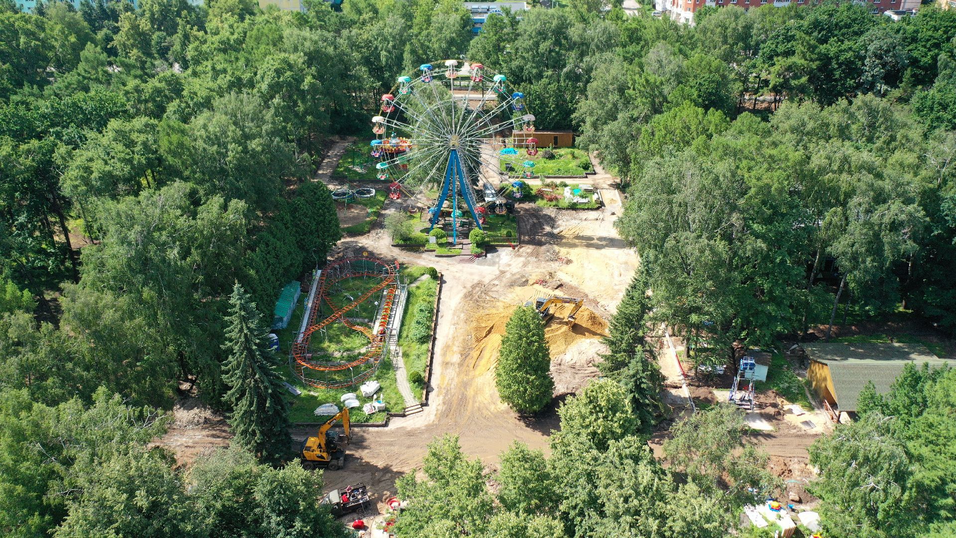 видео с коптера, Коломна, благоустройство, парк,