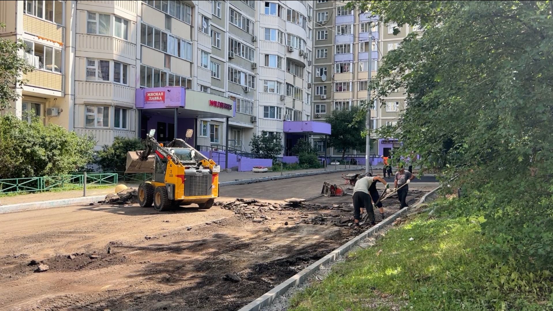 химки, благоустройство, замена асфальта во дворе, благоустройство дворовой территории,