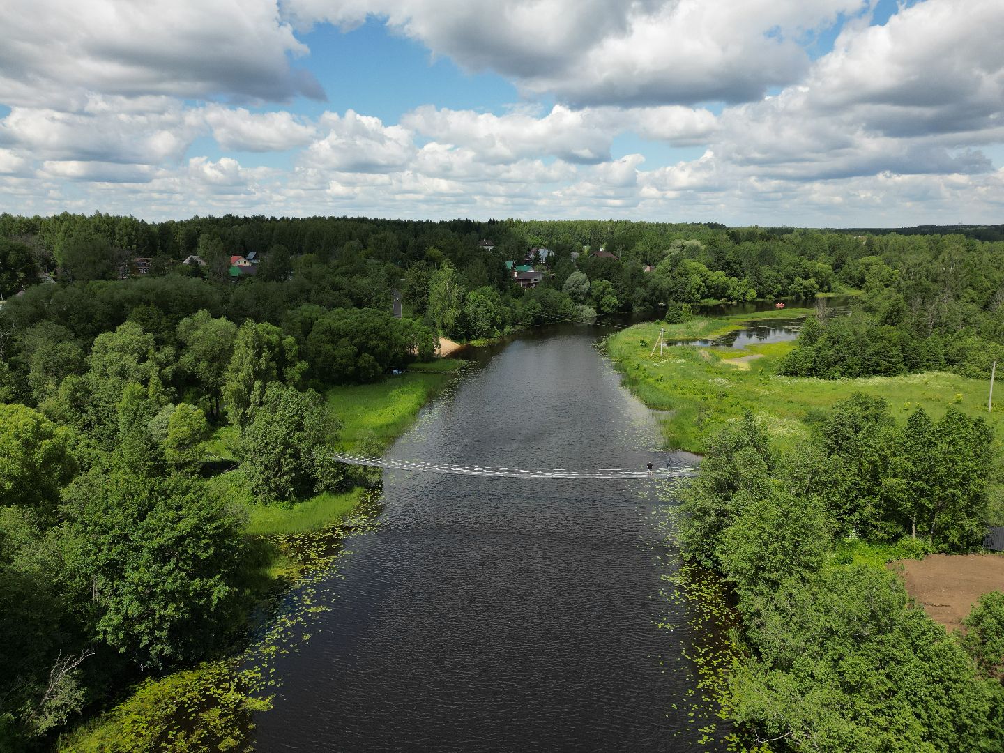 видео с коптера, талдом, благоустройство, мост,