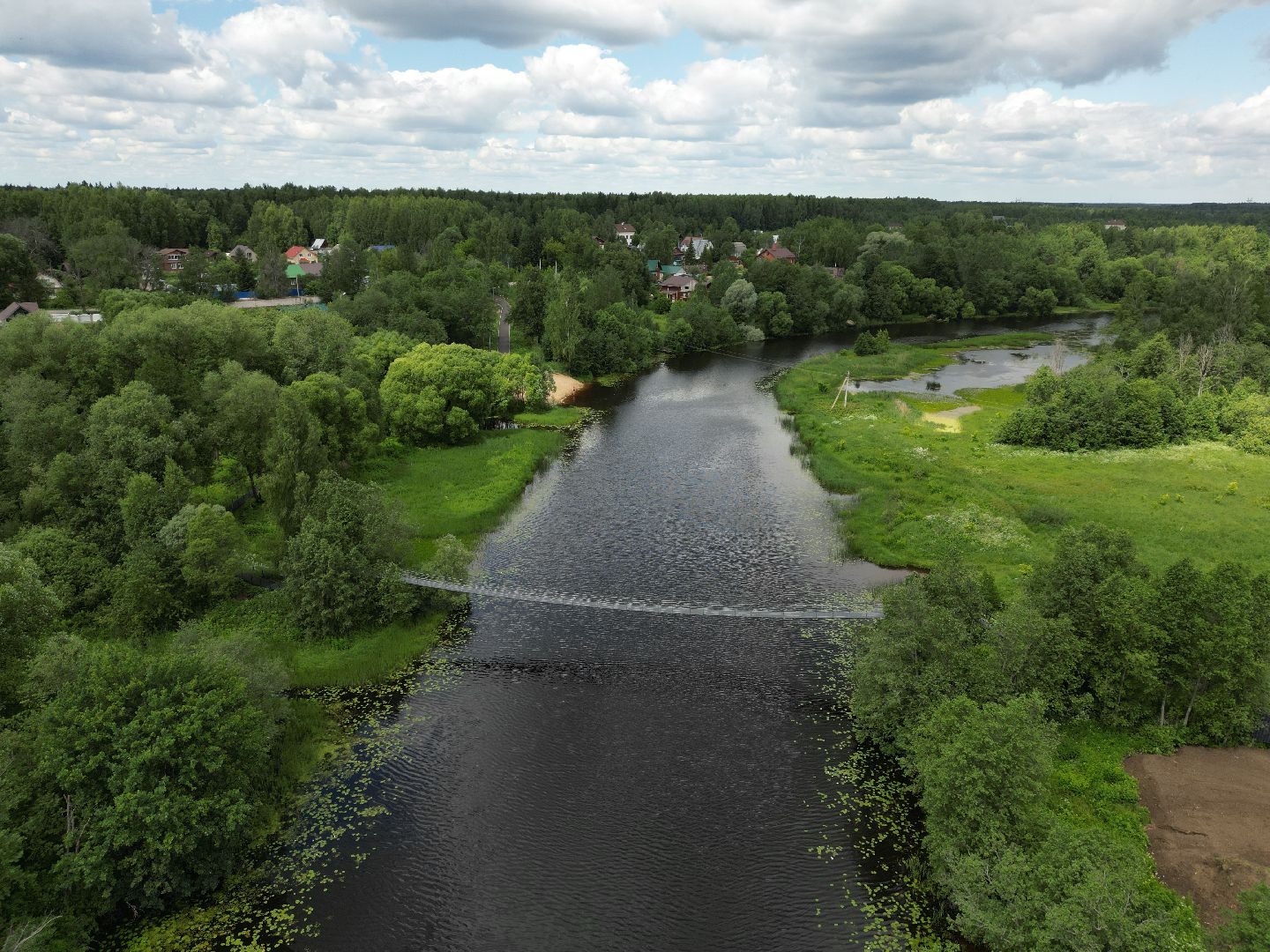 видео с коптера, талдом, благоустройство, мост,