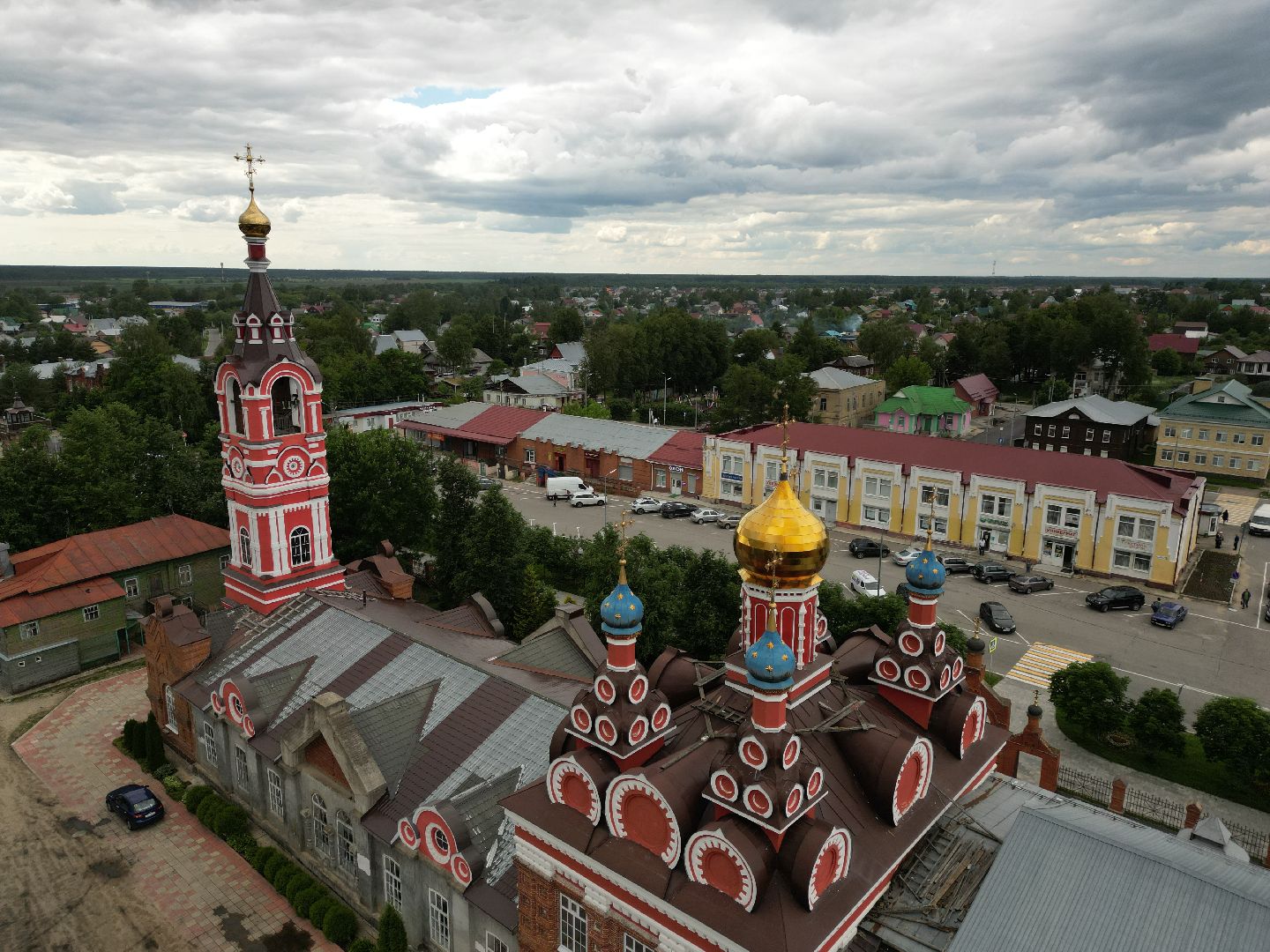 видео с коптера, талдом, храм,