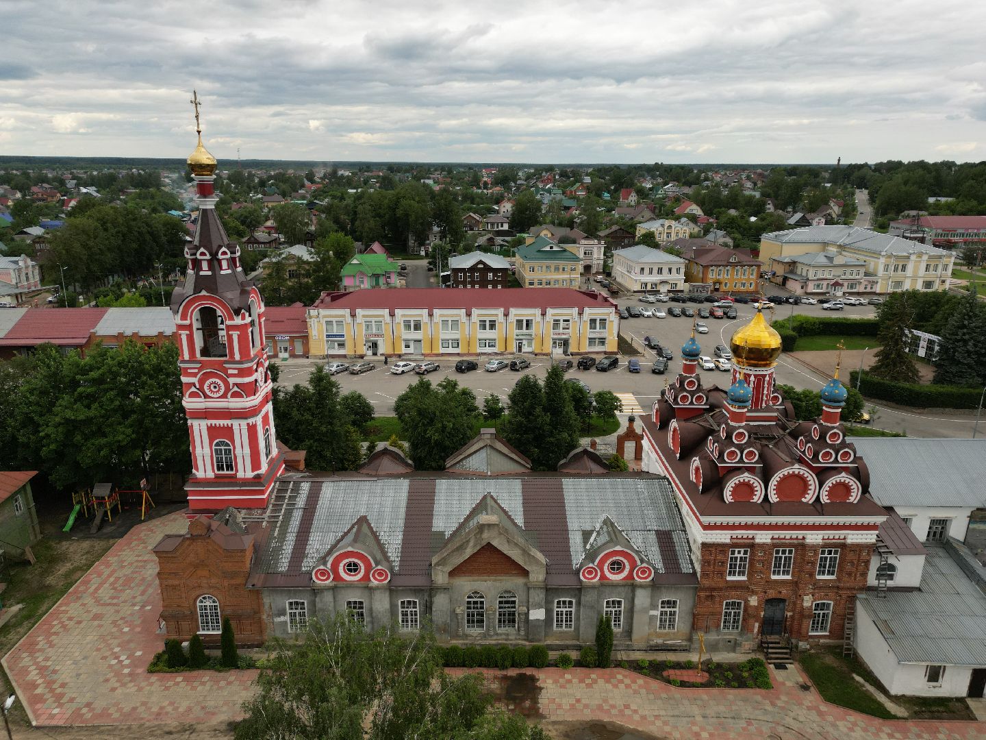 видео с коптера, талдом, храм,