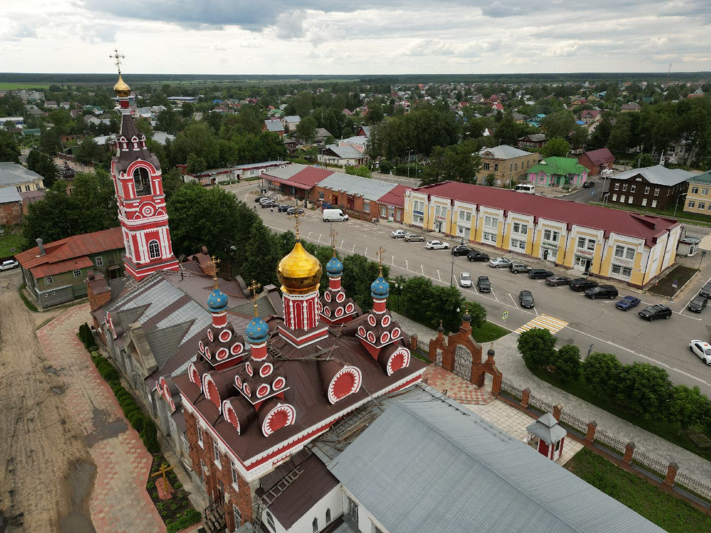 видео с коптера, талдом, храм,