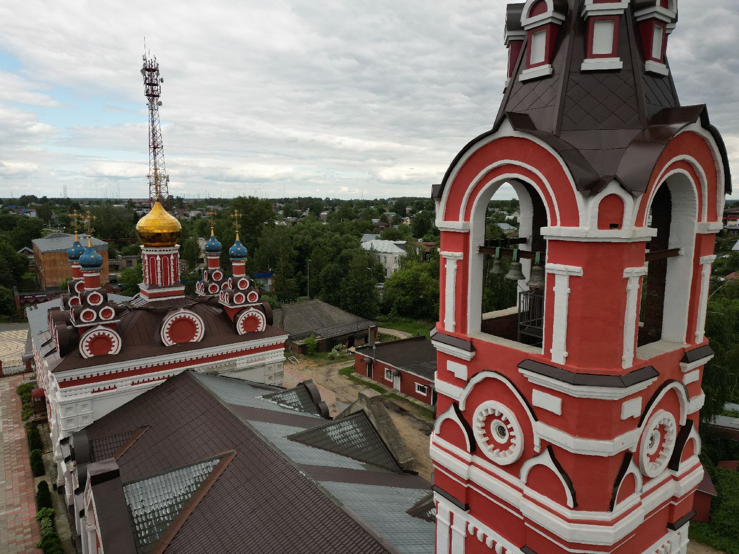 видео с коптера, талдом, храм,