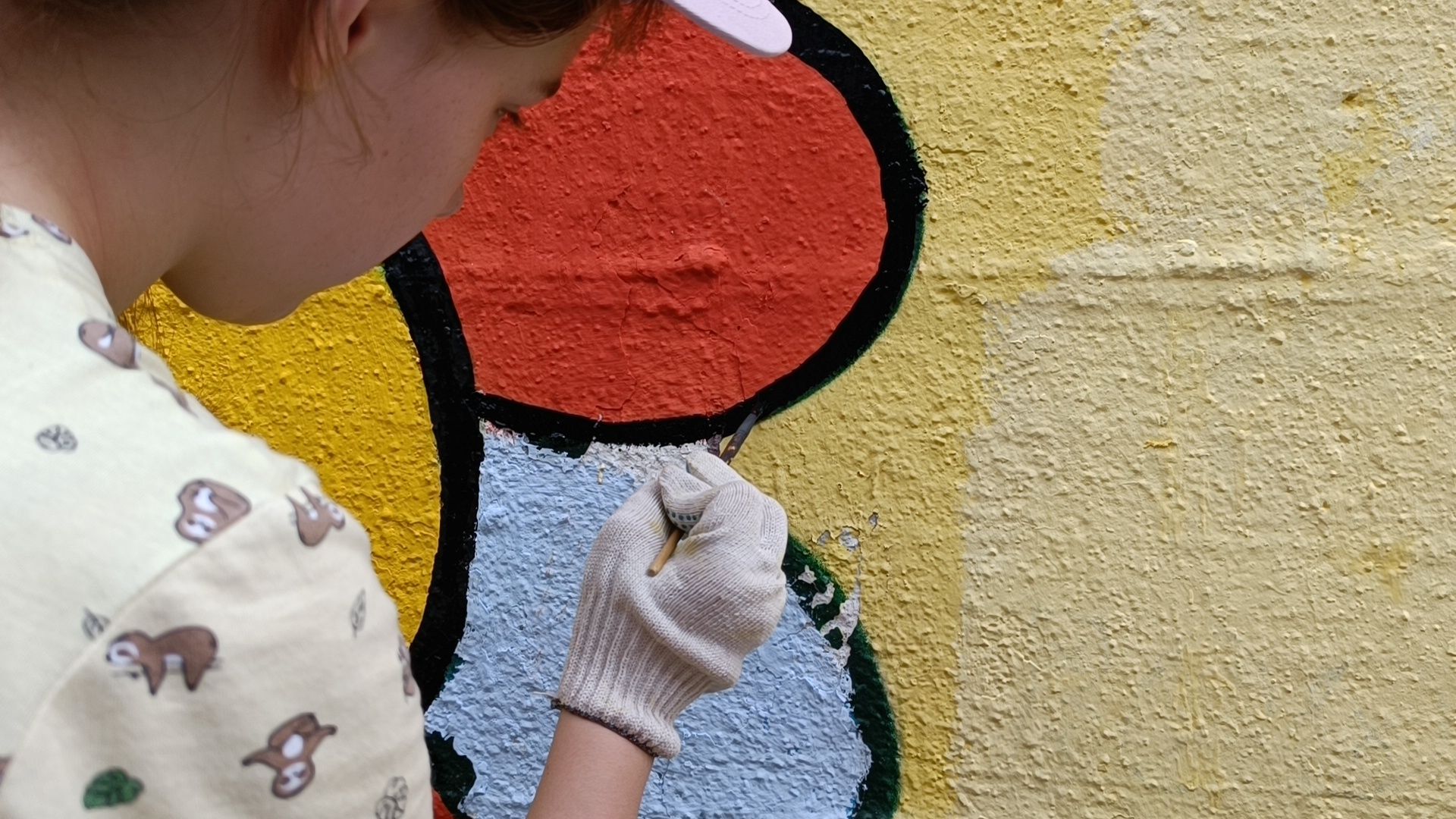 краски, благоустройство, школа, лобня, трудовые бригады,