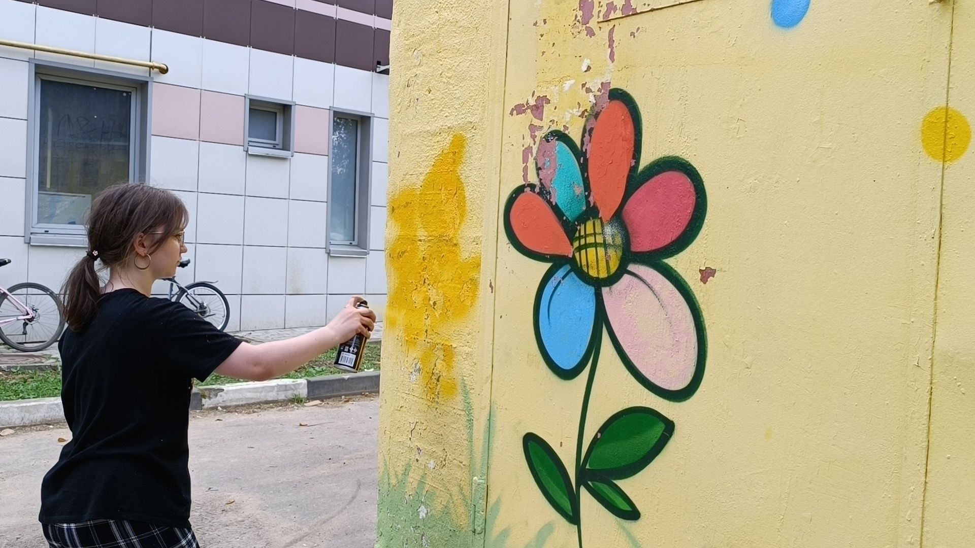 краски, благоустройство, школа, лобня, трудовые бригады,