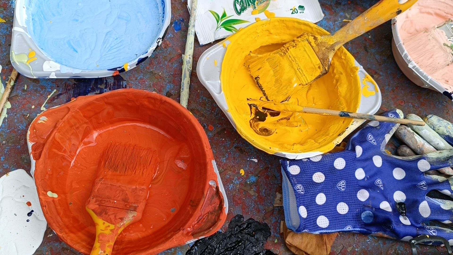 краски, благоустройство, школа, лобня, трудовые бригады,