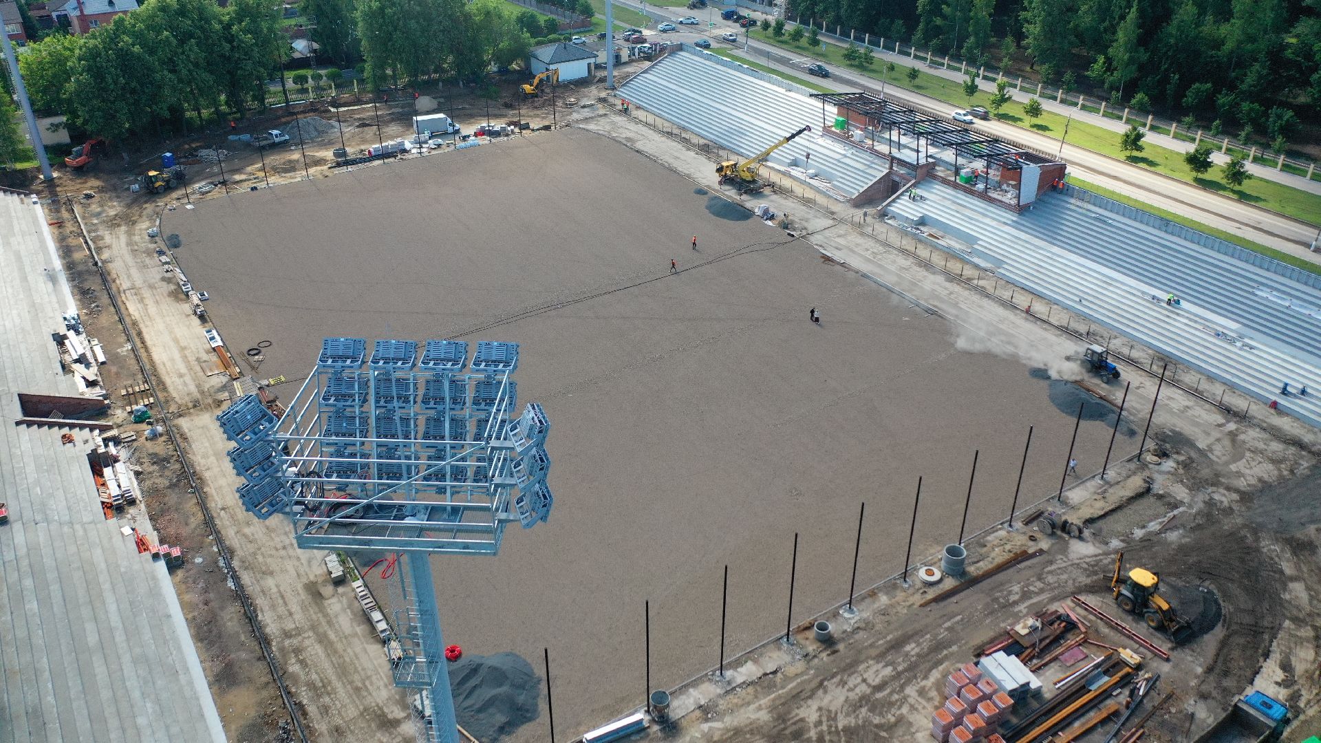 видео с коптера, реконструкция, стадион, коломна,