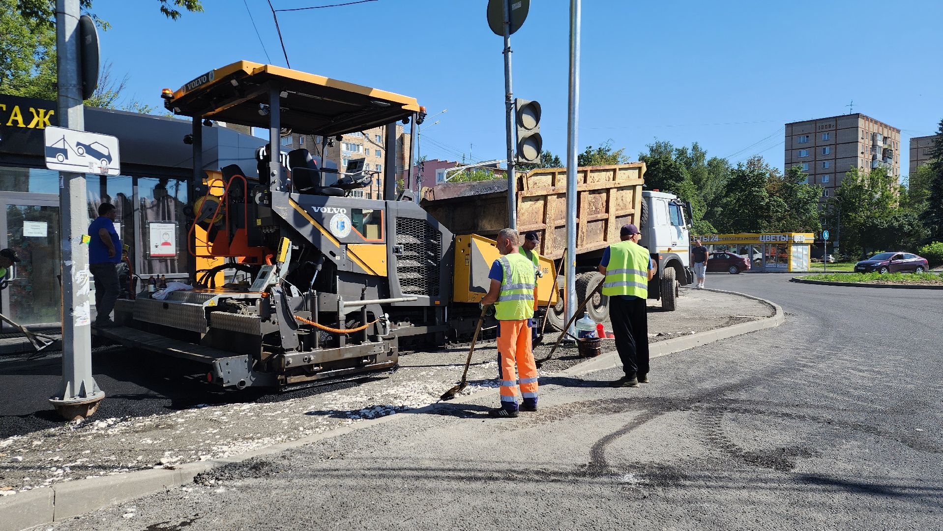 пушкино, проспект, дорожный ремонт, асфальтирование дорог, разметка дороги,