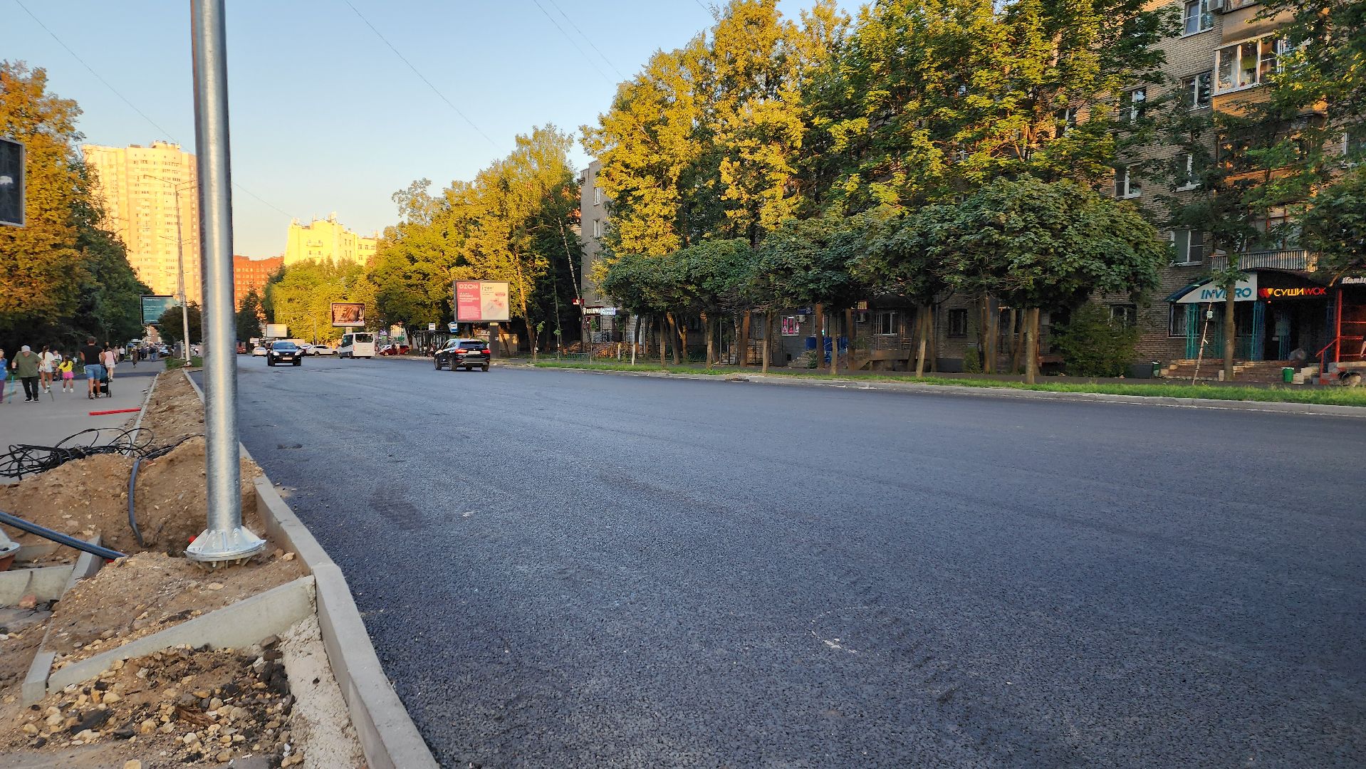 пушкино, проспект, дорожный ремонт, асфальтирование дорог, разметка дороги,