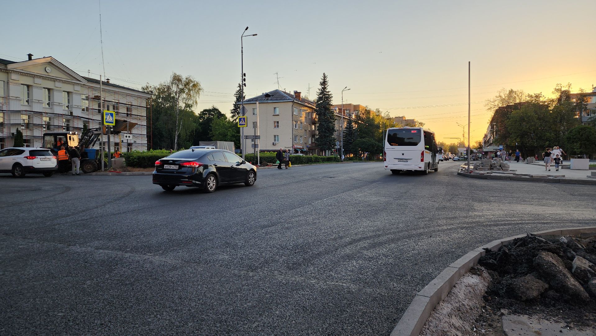 пушкино, проспект, дорожный ремонт, асфальтирование дорог, разметка дороги,