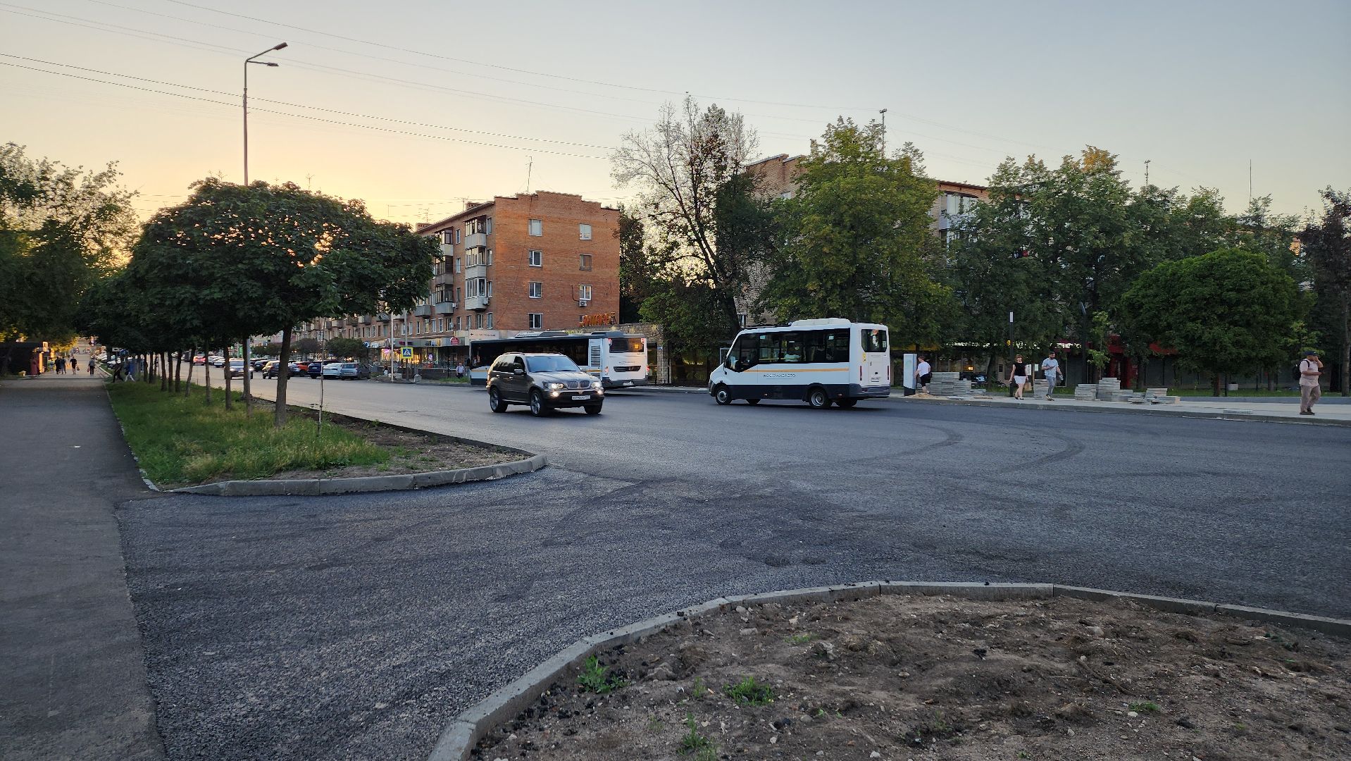 пушкино, проспект, дорожный ремонт, асфальтирование дорог, разметка дороги,