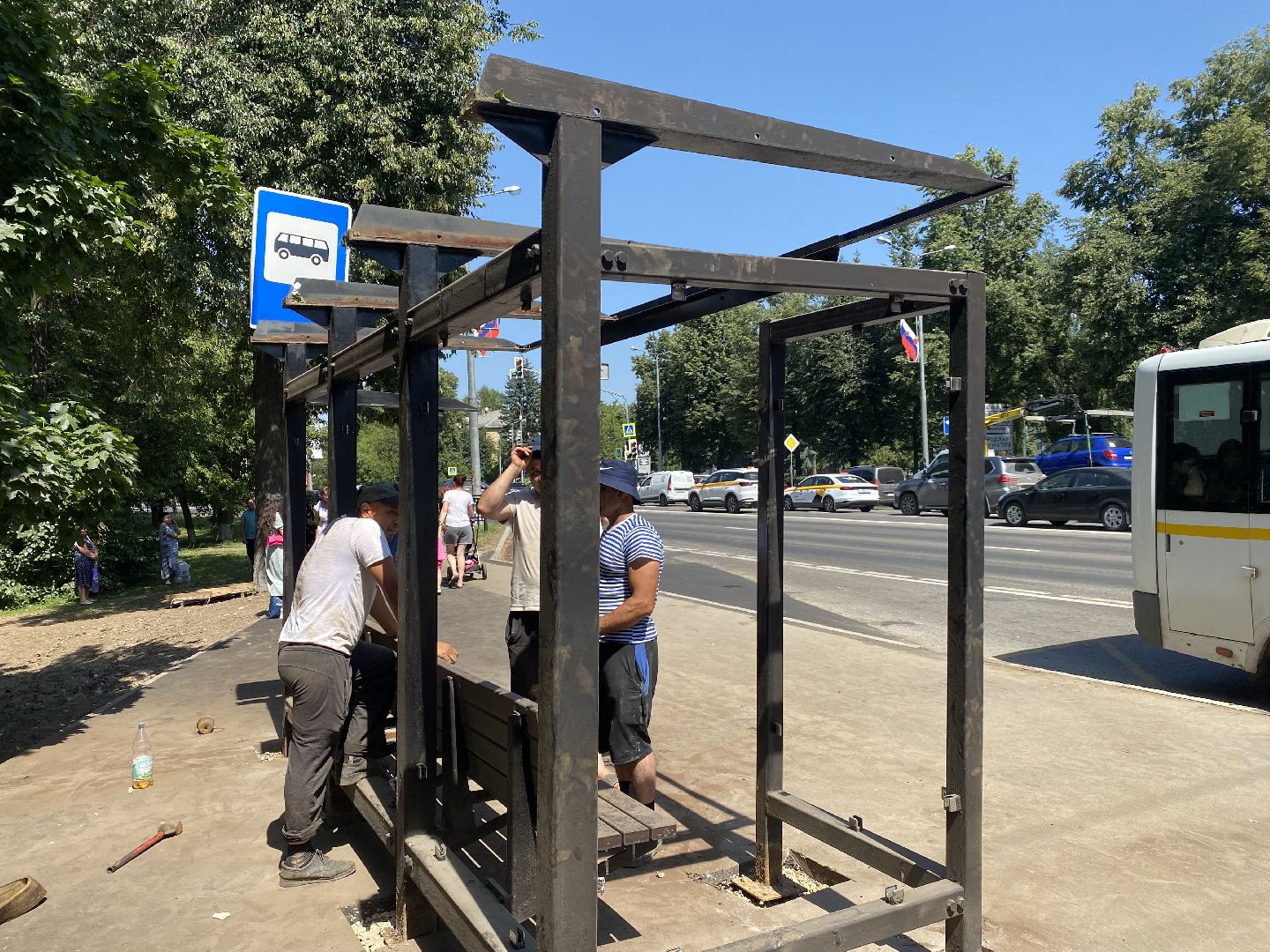 Дороги, Благоустройство, Подмосковье, Остановка, Автобусная остановка, домодедово,