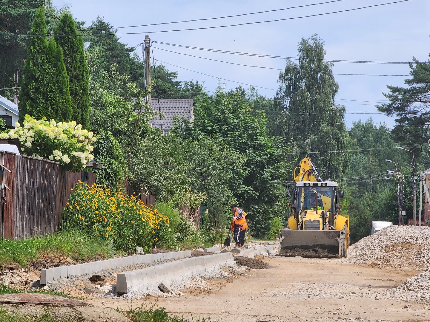 Дубна, Добродел, Строительство дороги, Дорога, Тротуар, Благоустройство,