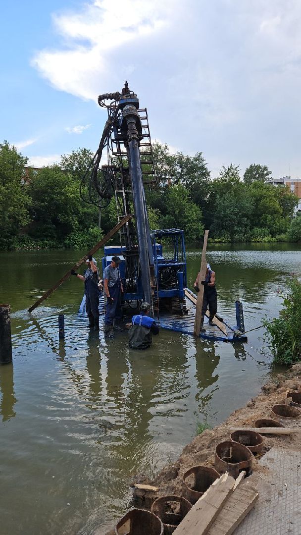 благоустройство набережной, малый тарычевский пруд, компания брусника, благоустройство пруда, тарычево, ленинский округ,