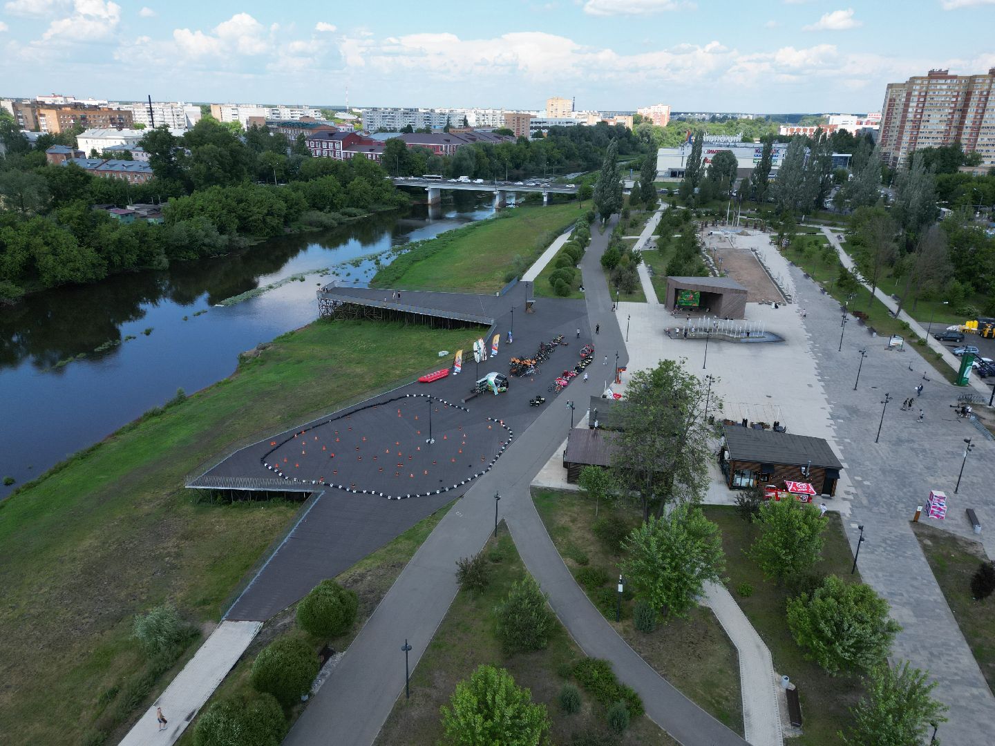 видео с коптера, орехово зуево, парк, благоустройство,