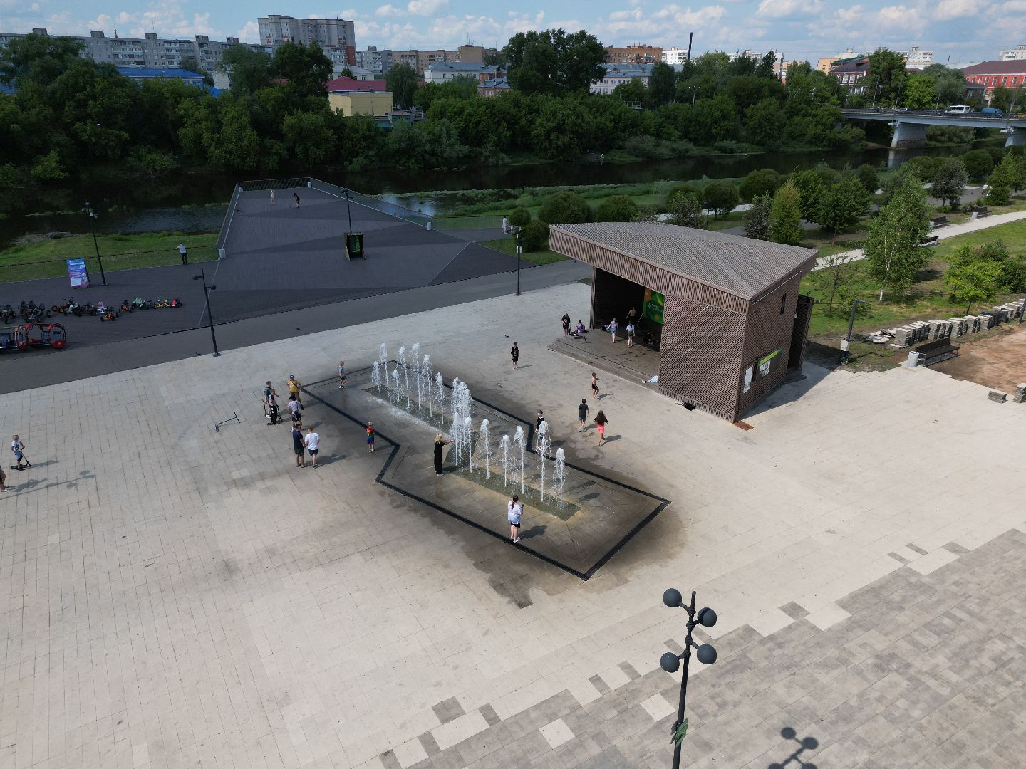 видео с коптера, орехово зуево, парк, благоустройство,