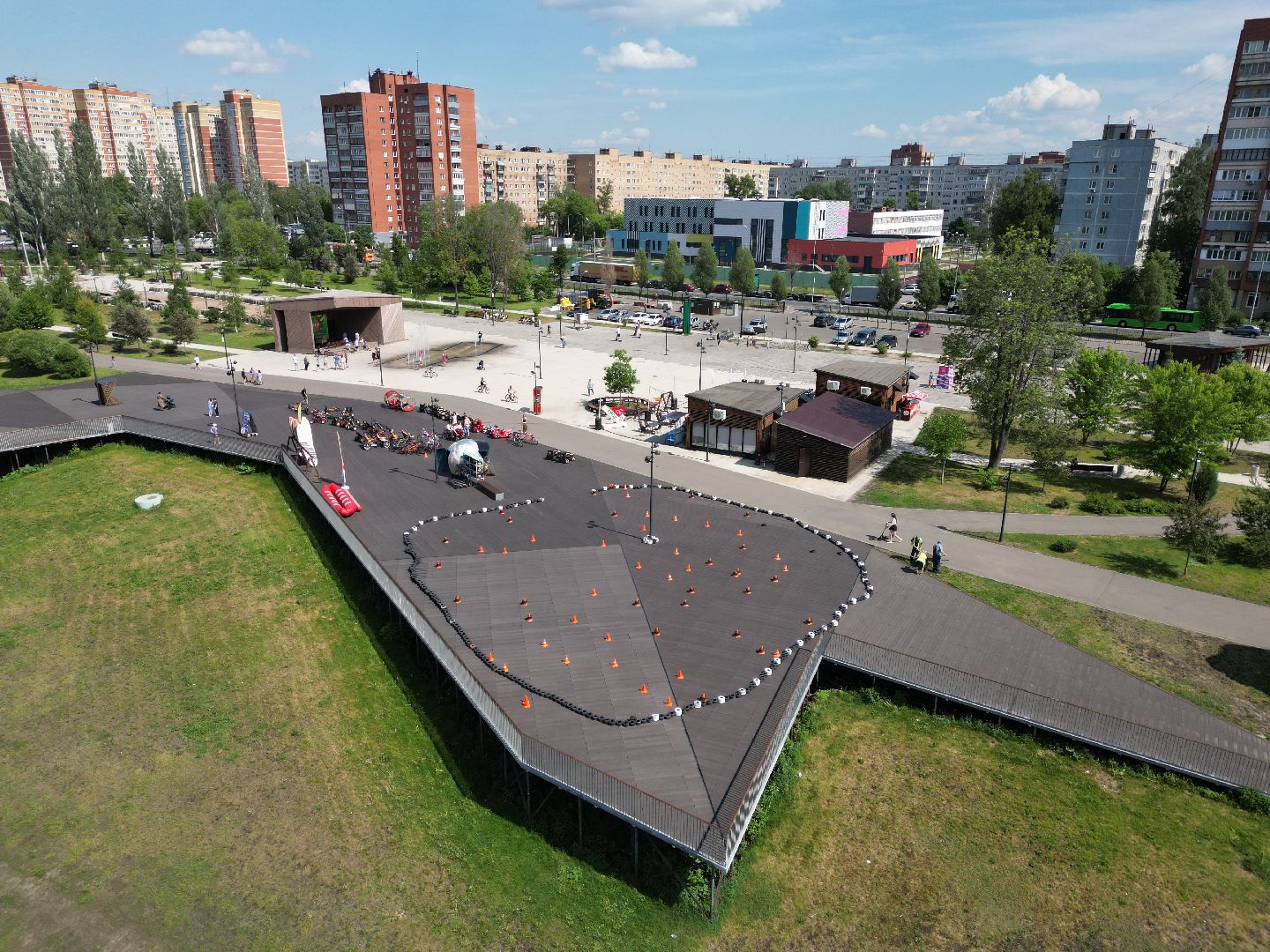 видео с коптера, орехово зуево, парк, благоустройство,