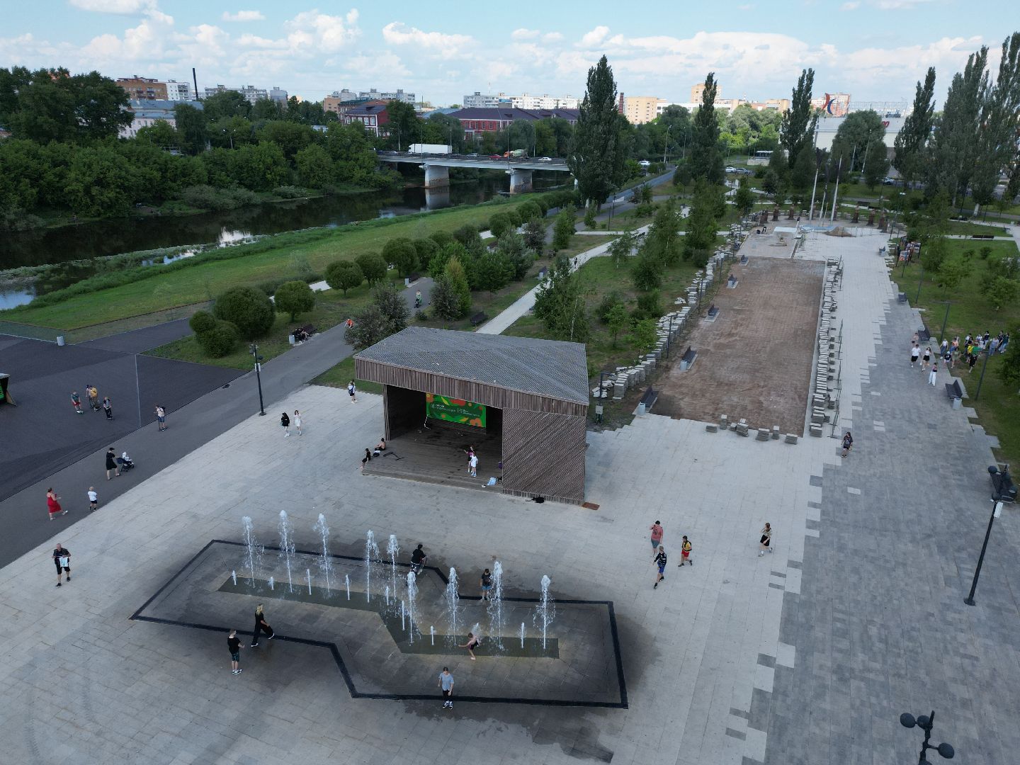 видео с коптера, орехово зуево, парк, благоустройство,