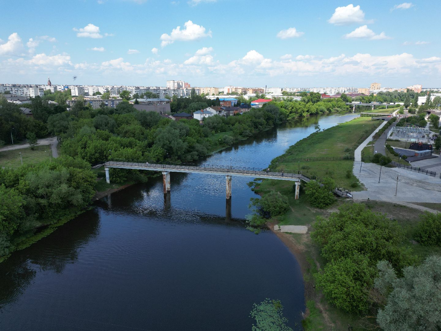 видео с коптера, орехово зуево, парк, благоустройство,