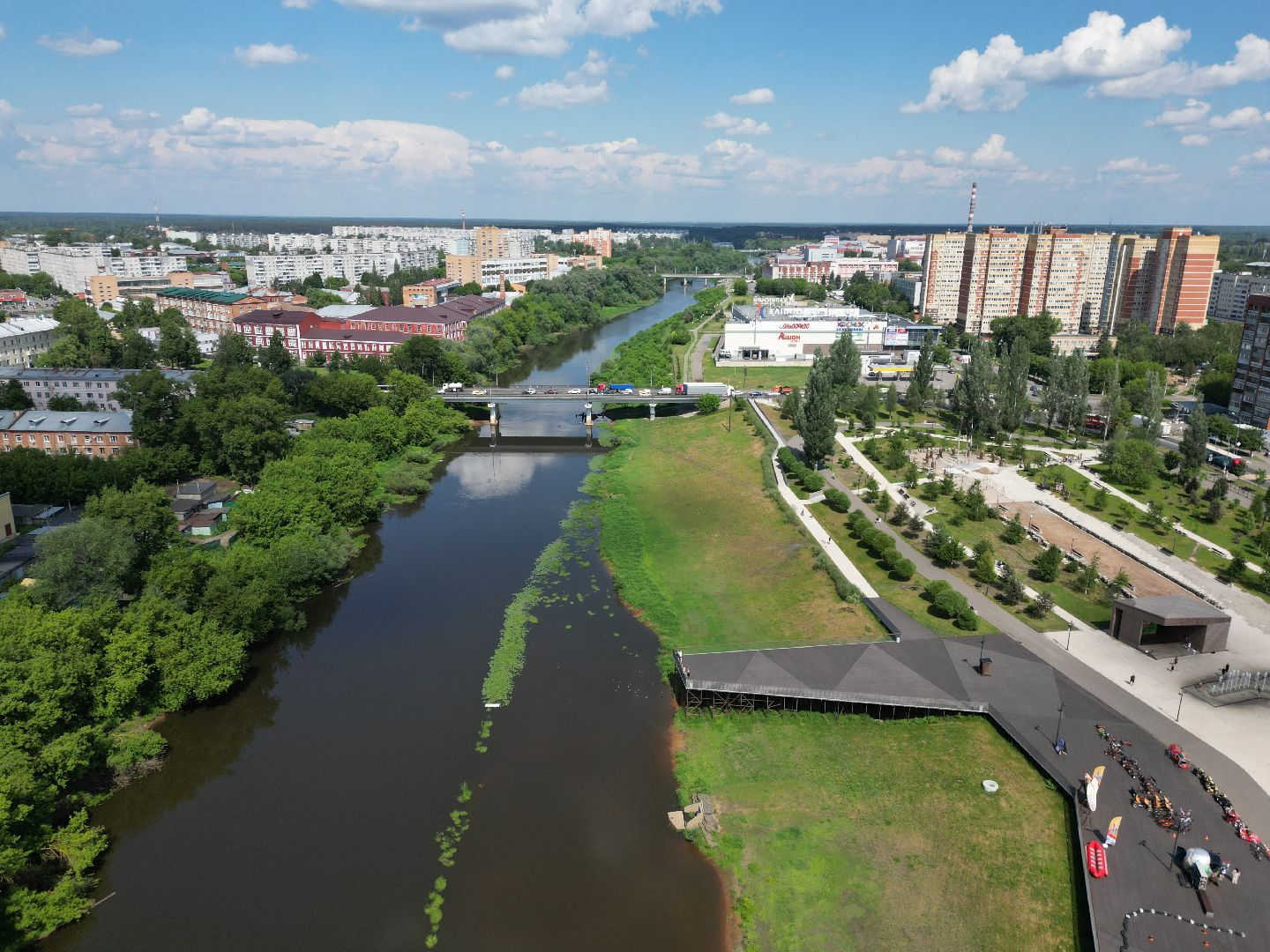 видео с коптера, орехово зуево, парк, благоустройство,